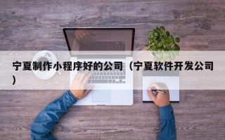 濮阳宁夏制作小程序好的公司（宁夏软件开发公司）